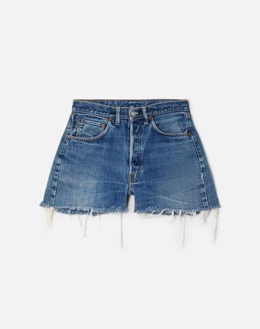 60s Painted Big E Selvedge Levi's 501 Cut Off Short -#11
