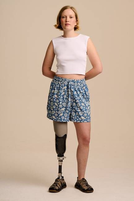 Charlie - Cotton Shorts in Blue Shells