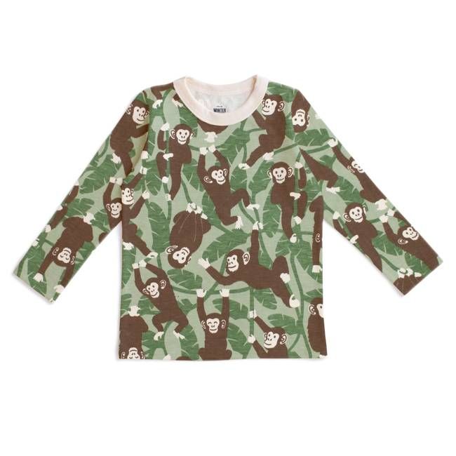 Long-Sleeve Tee - Chimpanzees Green