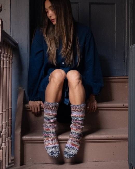 Flori Striped Knitted Socks