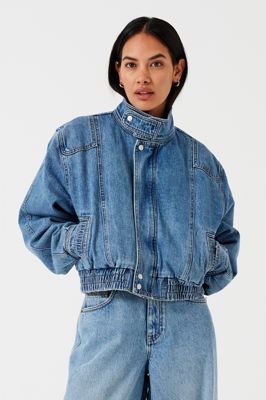 Juno Denim Bomber Jacket in Rodeo