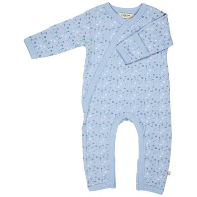 Kimono Romper - Flowers, Blue