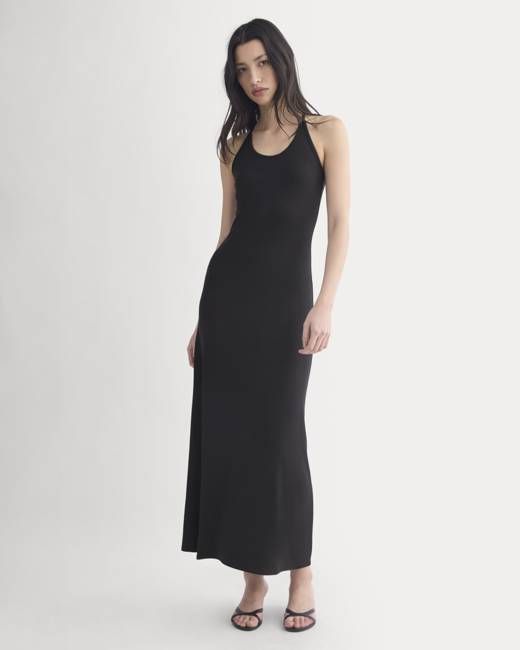 Racerback Maxi Knit Dress | Black