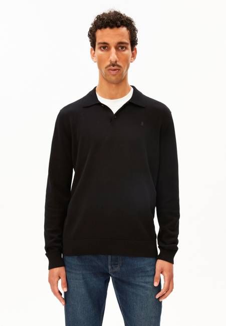 LONGSLEEVE KNIT POLOSHIRT | black