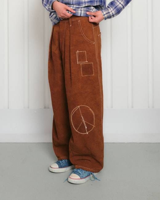 Lush Pants - Brown Zig Zag