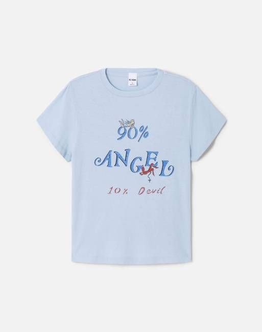 Classic Tee Angel Devil - Light Blue