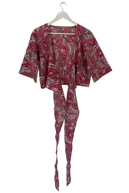NEW! Block print Wrap Top No. 102