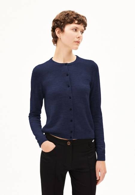 OPHALIAA MERINO CARDIGAN | tinted navy