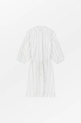 Cilie Hemdkleid - Weiß/Marineblau gestreift