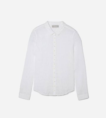 The Button Smock Top | White