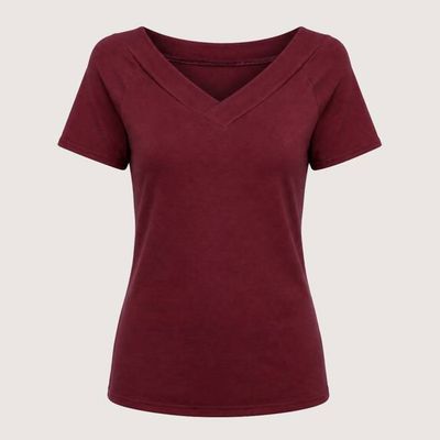 Bio T-Shirt Due aubergine (rot)