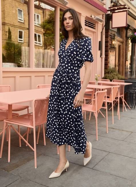 Lina Printed Midi Dress