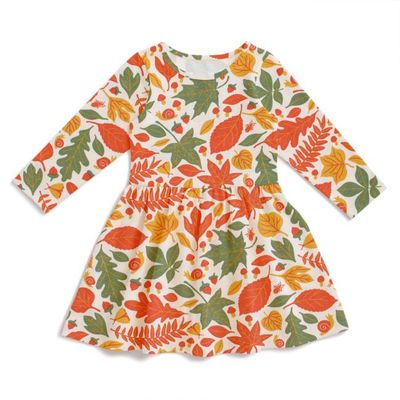 Calgary Dress - Leaves Yellow & Green