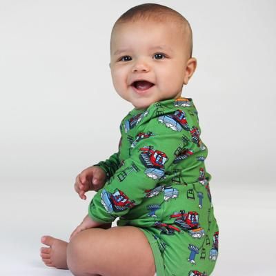 Long-sleeved baby body with snowcat