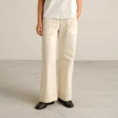 DEDICATED - Workwear Pants Vara Egg White