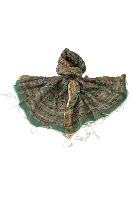 Chanderi Silk Cotton Blockprint Stole No. 14 Jodhpur Edit