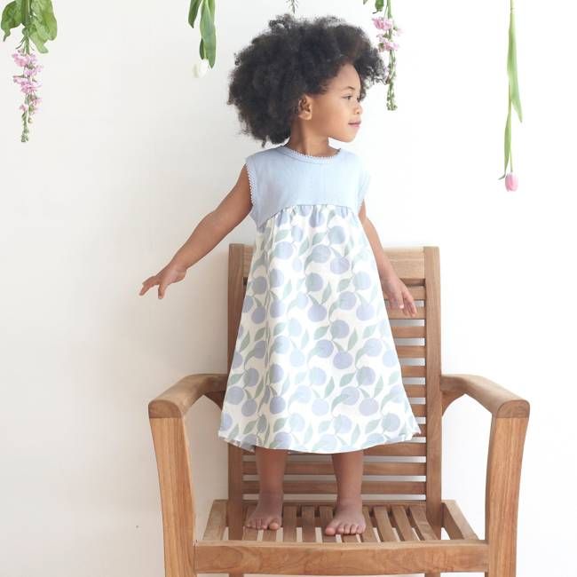 Easy Summer Dress - Oranges, Blue