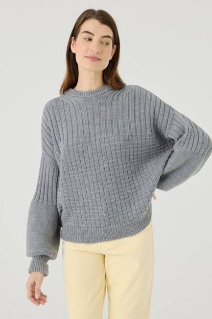 Delčia: Fog Grey Merino Wool Sweater