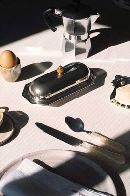 Vintage Stainless Steel Butter Dish