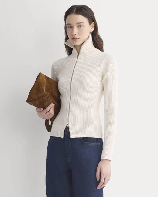 Full-Zip Ribbed Jacket in Everyday Cotton | Canvas