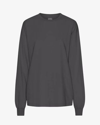Oversized Organic LS T-Shirt - Lava Grey