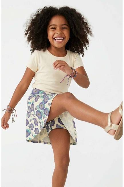 Mightly Girls Skort with Pockets: Purple Poppies