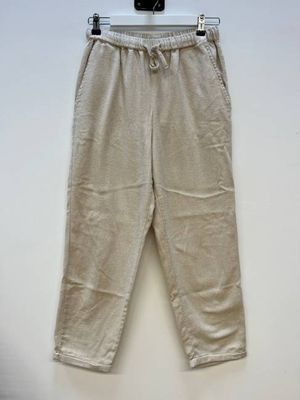 Maisie-Jane Organic Cotton Brushed Twill Trouser in Ecru M Preloved