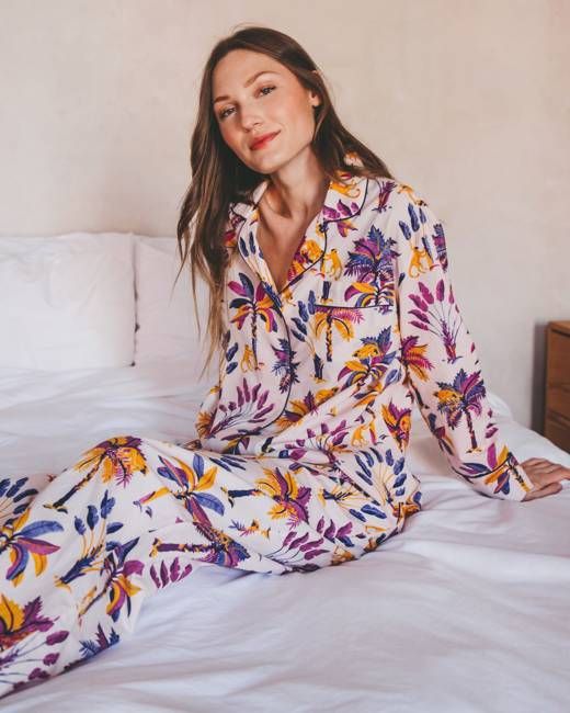 Royal Palms - Long PJ Set - Amethyst
