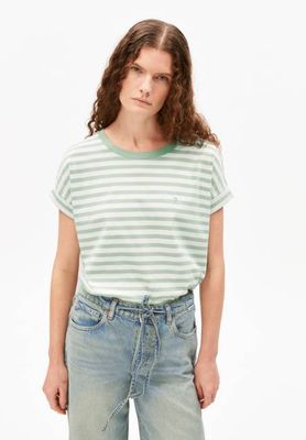 IDAARA STRIPES T-SHIRT | weisser Schaum
