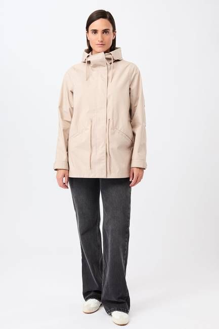 Kurzer Regenparka aus Bio-Baumwolle (Blush)