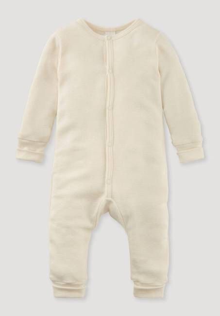Regular sleepsuit made of organic cotton with merino wool and silk