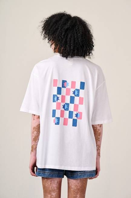 Benny - Oversized Cotton T-Shirt in Celestial Sun Print