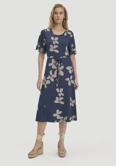 Printed jersey dress, knee-length, slim fit, made from TENCEL™ Lyocell