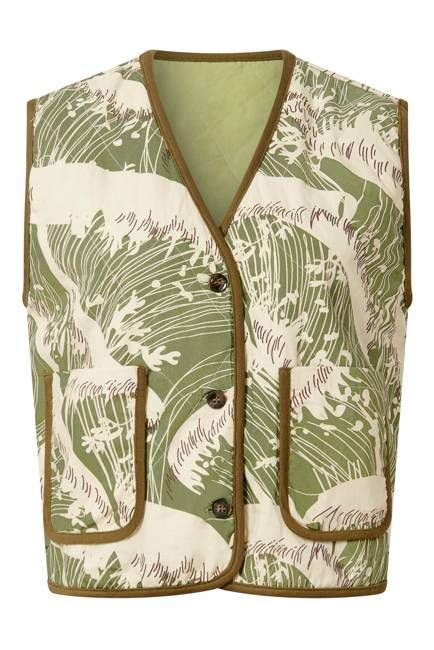 WAVE - Organic Cotton Reversible Gilet - Sage / Green