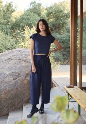 Ana Crop Trouser Navy Twill