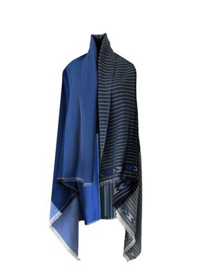 IMPERFECT Light Wool Cape Fusion Blue Petite Size