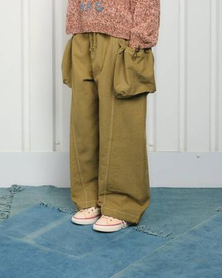 Salt Pants - Olive Contrast Slub