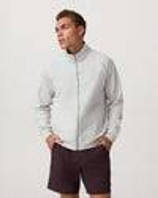 Coronado Novelty Full Zip | Salt Heather Mock Neck Jacket | Vuori
