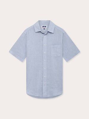 Men's Sky Blue Manjack Linen Shirt