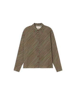 Brown diagonal striped Kati blouse