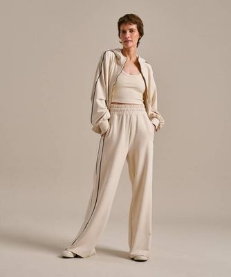 Piped Wide Leg Joggers