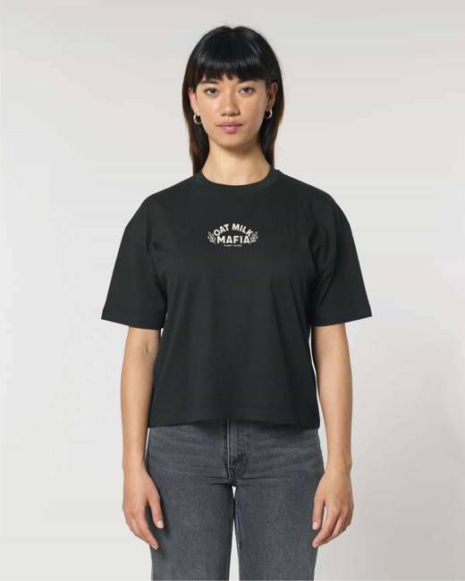 Oat Milk Mafia - Boxy Tee - Black