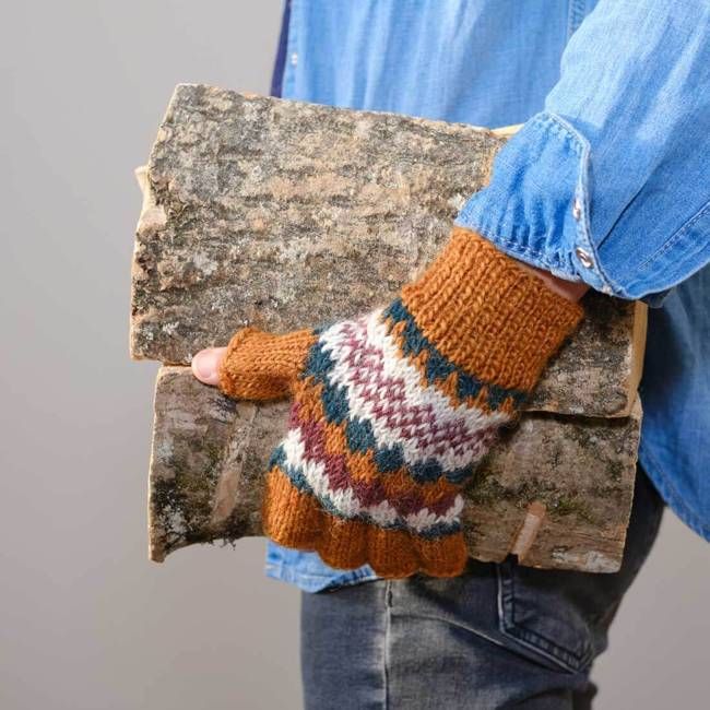 Bibico Fingerlose Handschuhe Erika Mustard