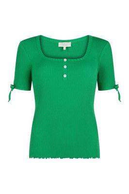 Rib Short Sleeve T Shirt Green