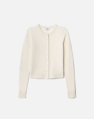 Cashmere Crewneck Cardigan - Ivory