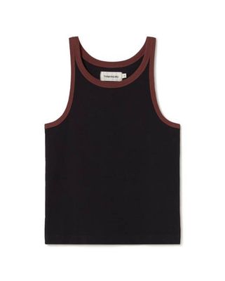 Black brown contrast Harriet halter top