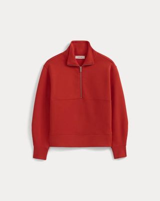 Luxe Fleece Half-Zip Sweatshirt | Fiery Red