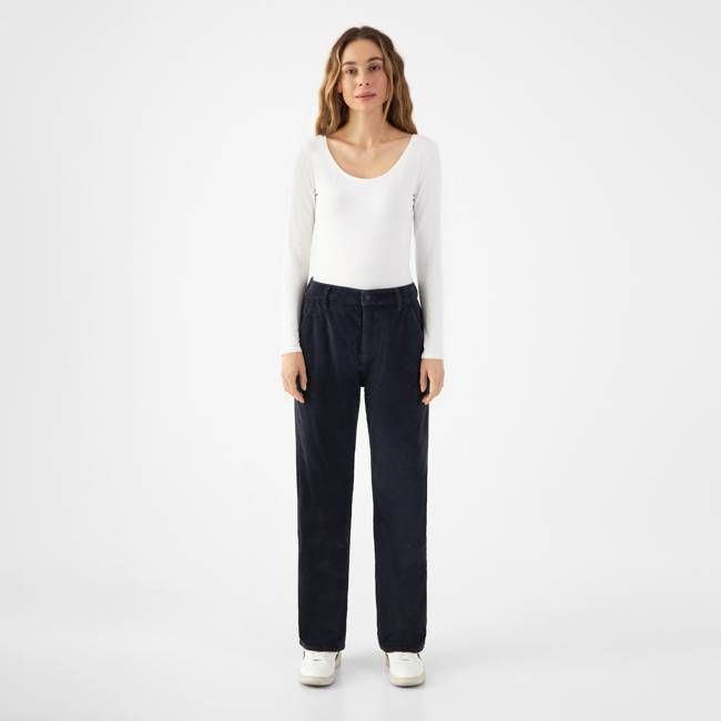 MANE Relaxed Straight Corduroy - French - Dark Navy - Womenswear