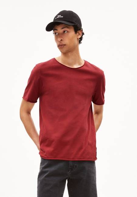 JAAMES BRUSHED T-SHIRT | dark crimson