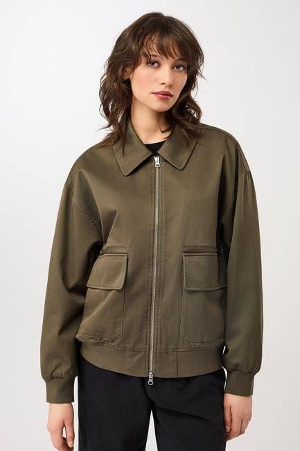 Blousonjacke mit großen Taschen (Stone Moss)